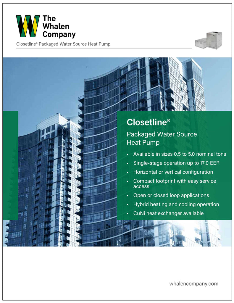 Closetline Water Source Heat Pump Brochure (25 pack)