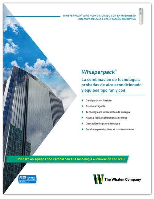 Whisperpack® Aire Acondicionado con Enfriemineto con Agua Helada y Calefacción Hidrónica Folleto (25 pack)